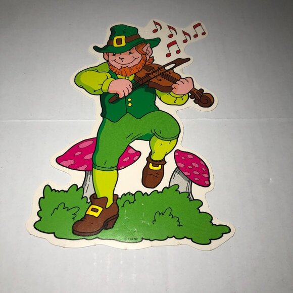 Vintage? Die Cut? St. Patrick's Day Decoration Leprechauns Rainbow Pot Of Gold - Picture 12 of 14